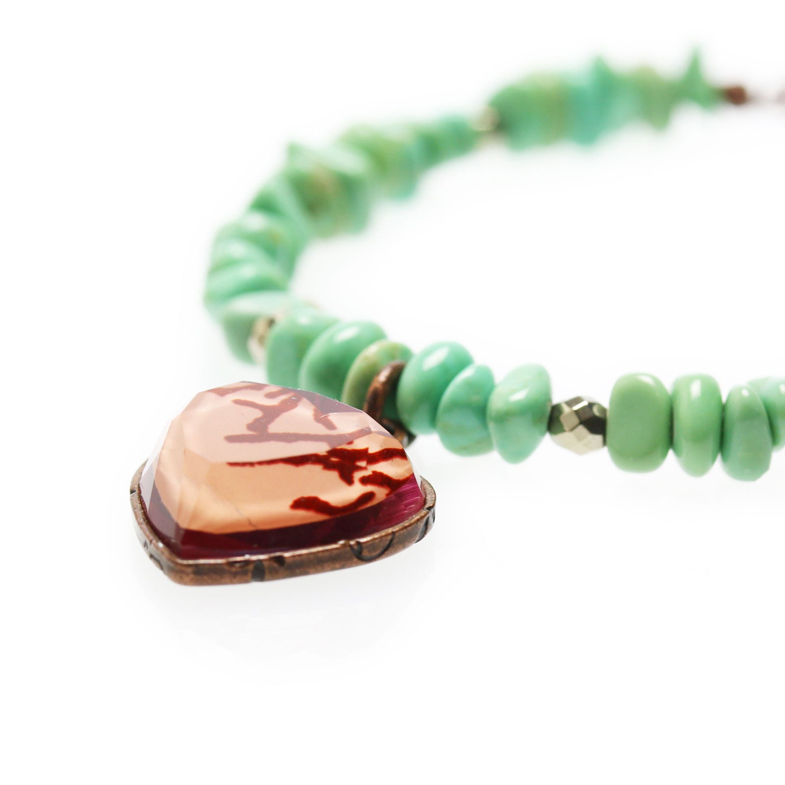 Haori Himo Bracelet Turquoise Heart Green Pink TAMARUSAN
