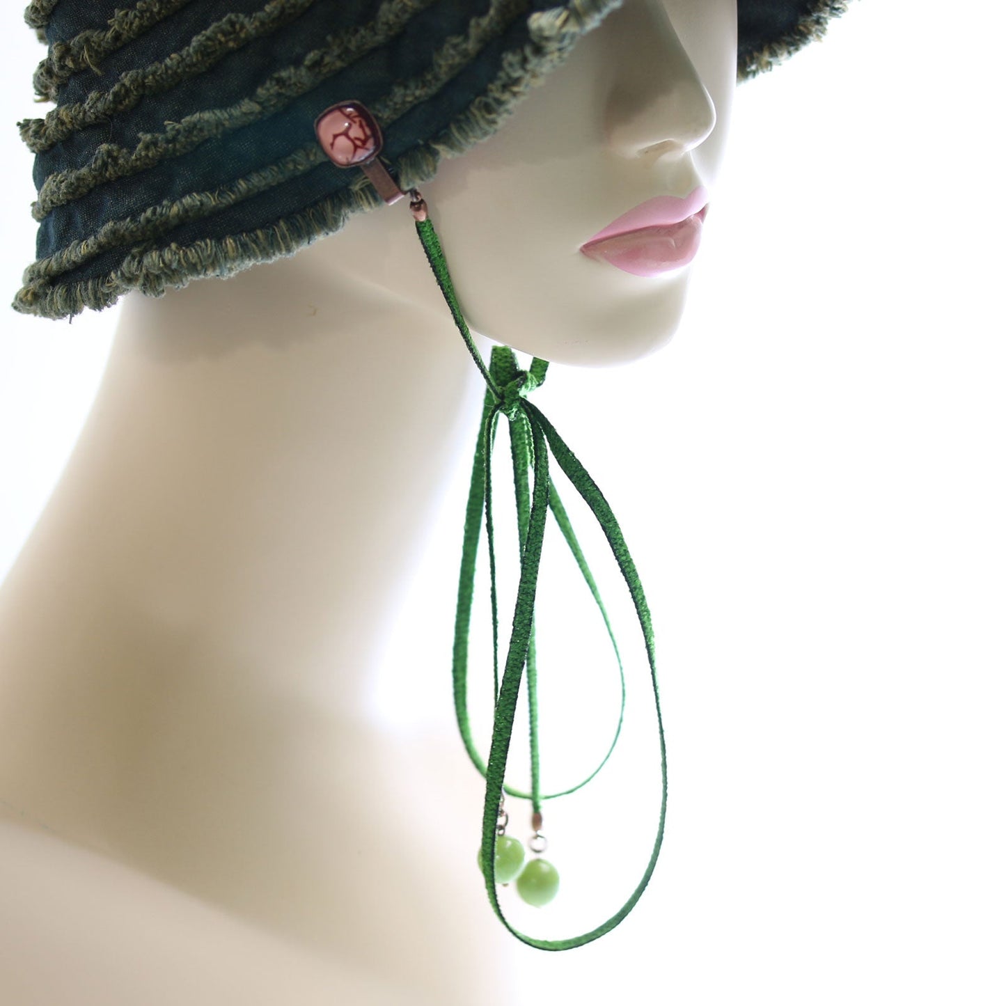 Hat Clips Ribbon Coral Green TAMARUSAN