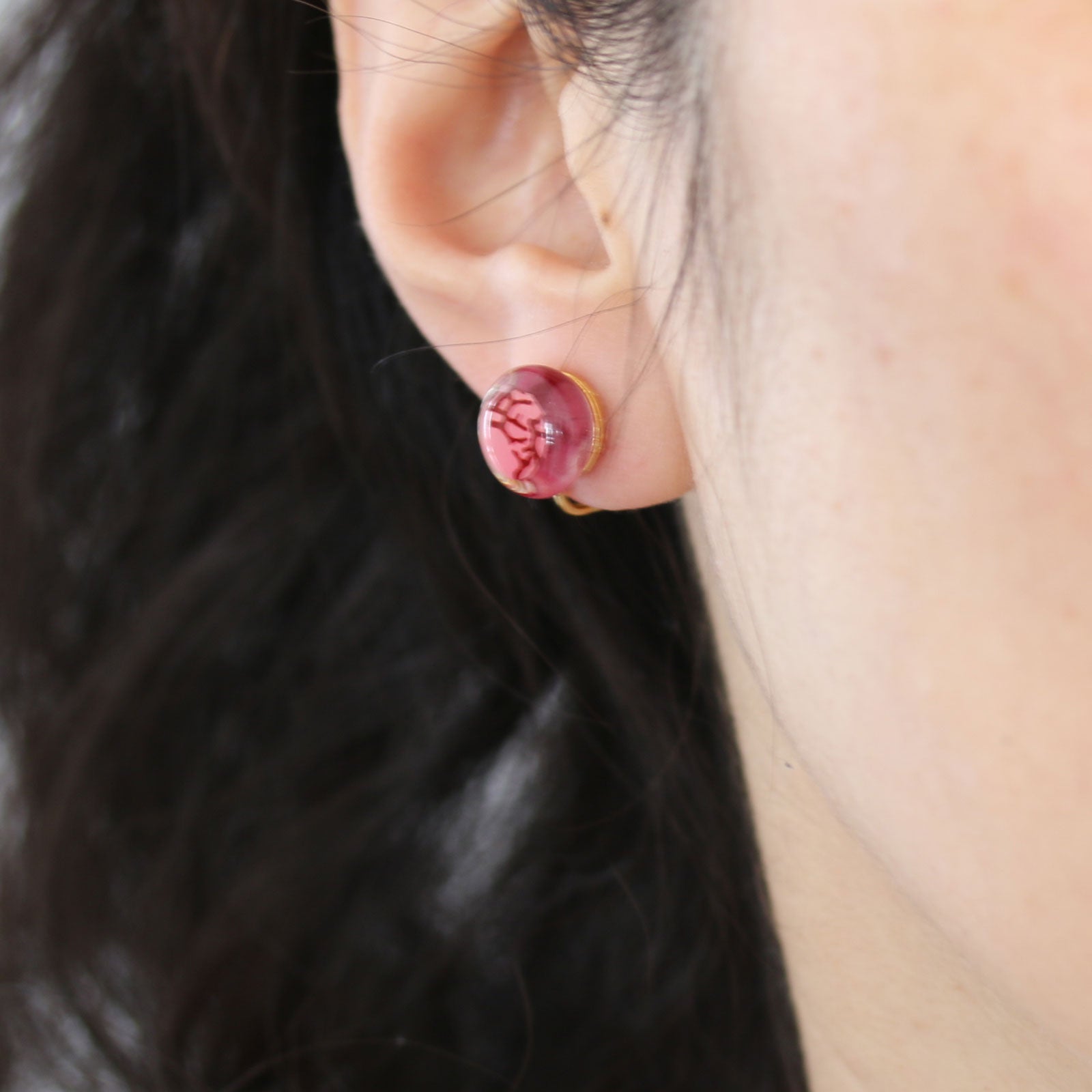 Earrings Oxblood Coral Pink TAMARUSAN