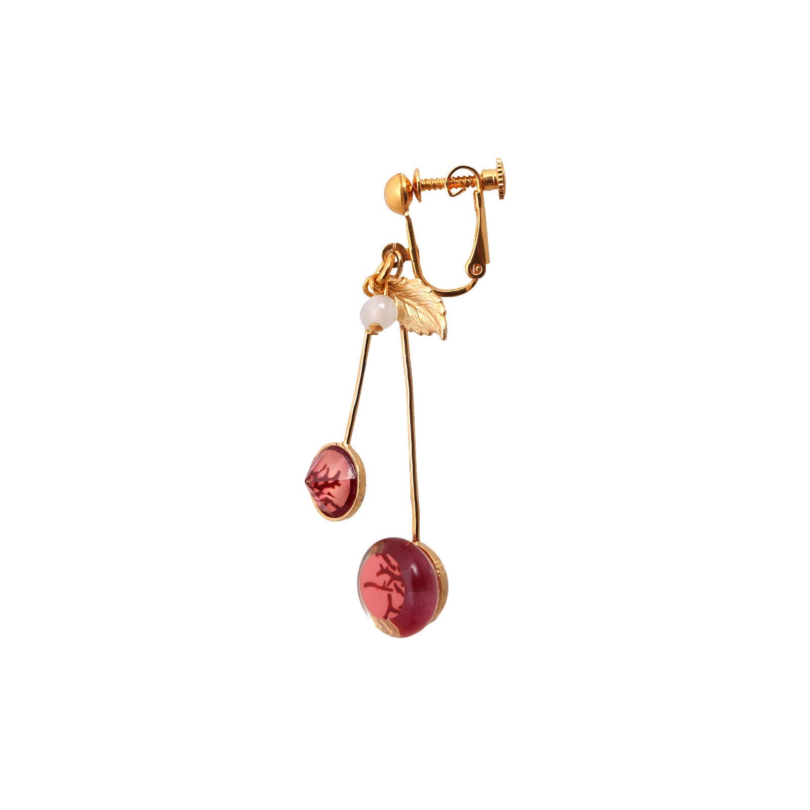 Earrings Pink Cherry Gold TAMARUSAN