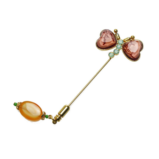 Hatpin Butterfly Pink Gold TAMARUSAN