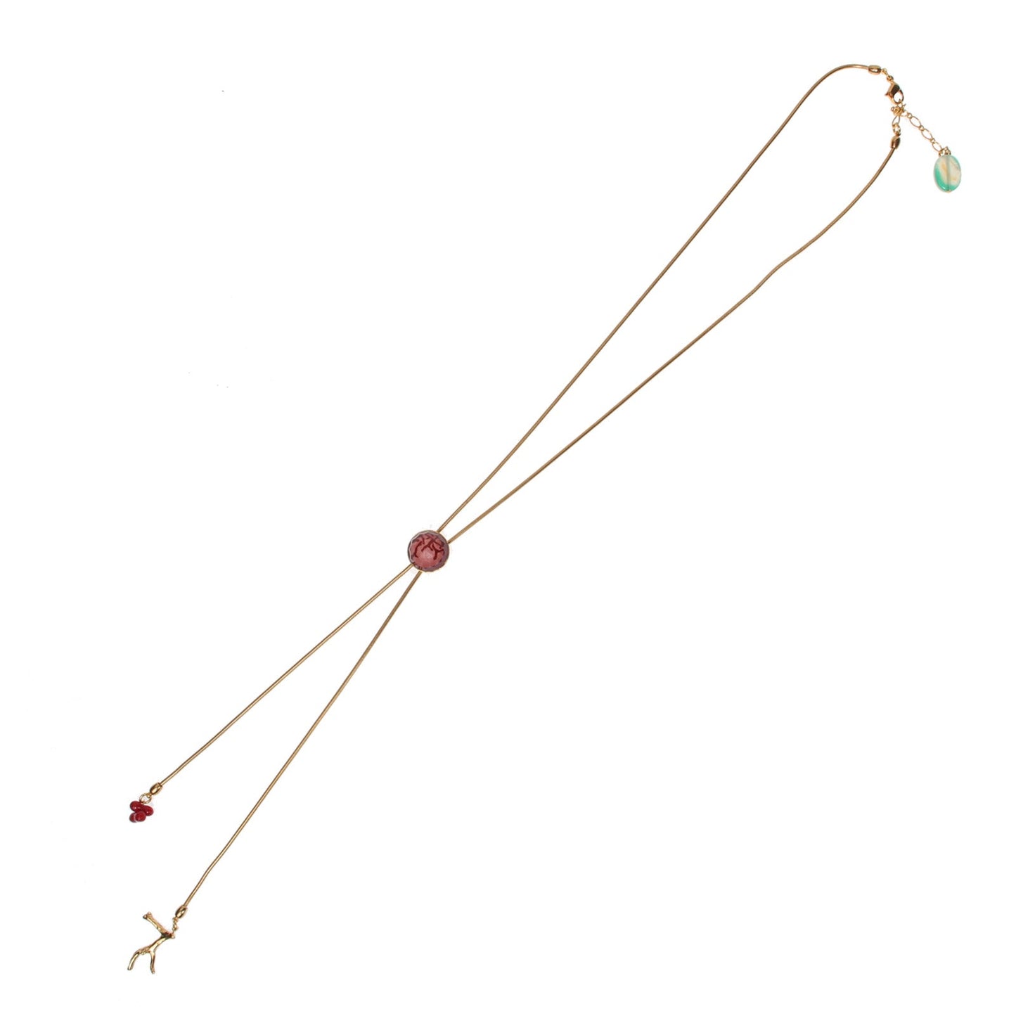 Cain Bolo Tie Necklace Pink Gold TAMARUSAN