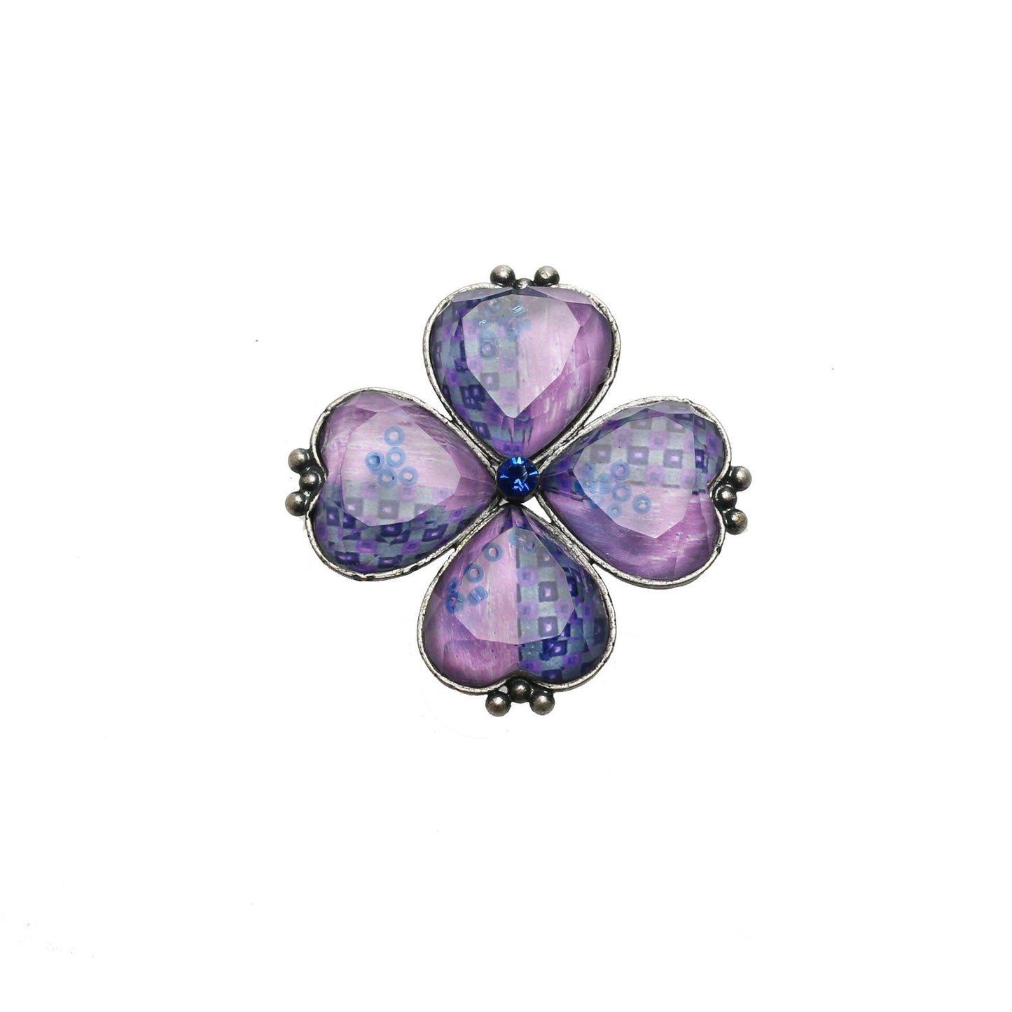Brooch 4-leaf Clover Purple TAMARUSAN
