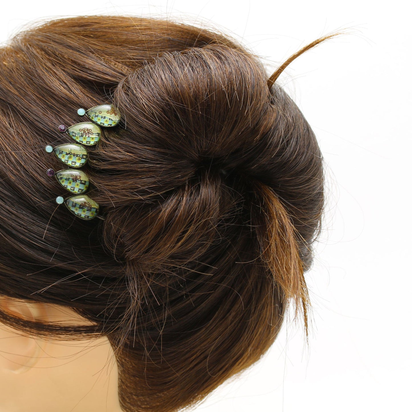 Hair Comb Green Antique Style TAMARUSAN