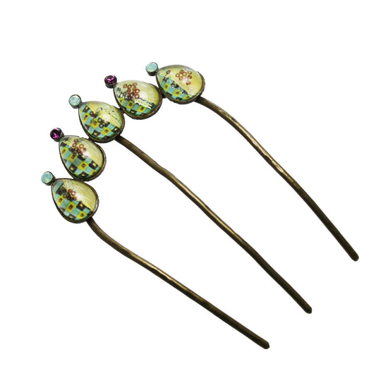 Hair Comb Green Antique Style TAMARUSAN