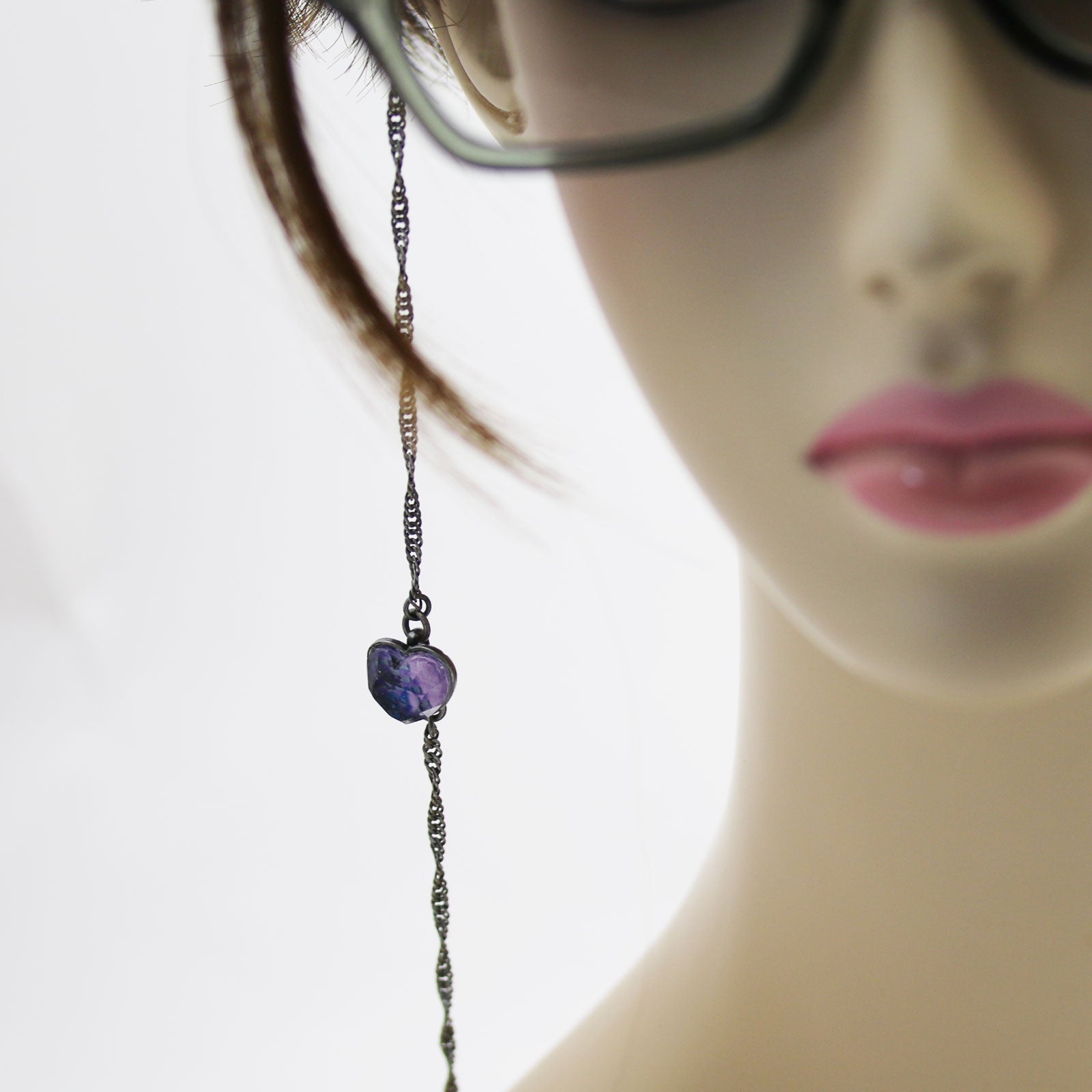 Eyeglass Chain Heart Purple Original Resin TAMARUSAN