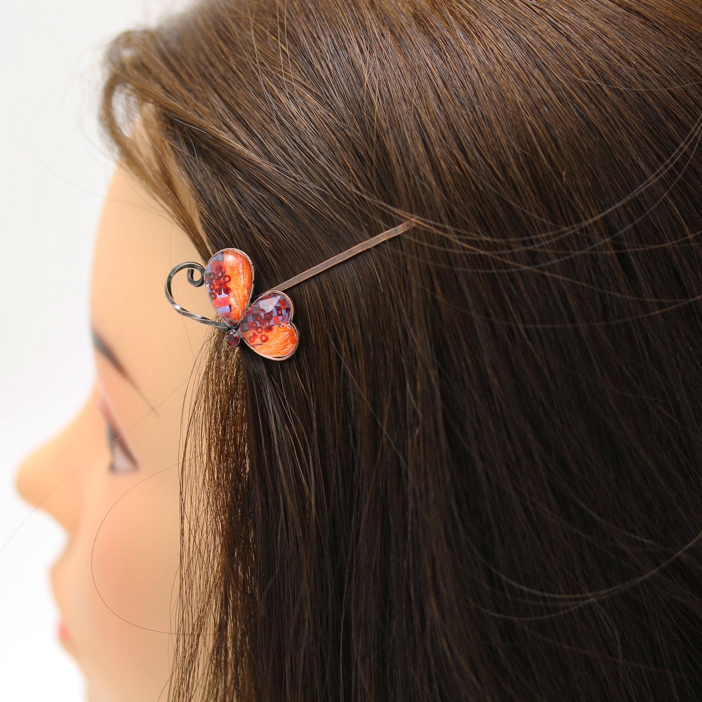 Hairpin Butterfly Orange Antique Style TAMARUSAN