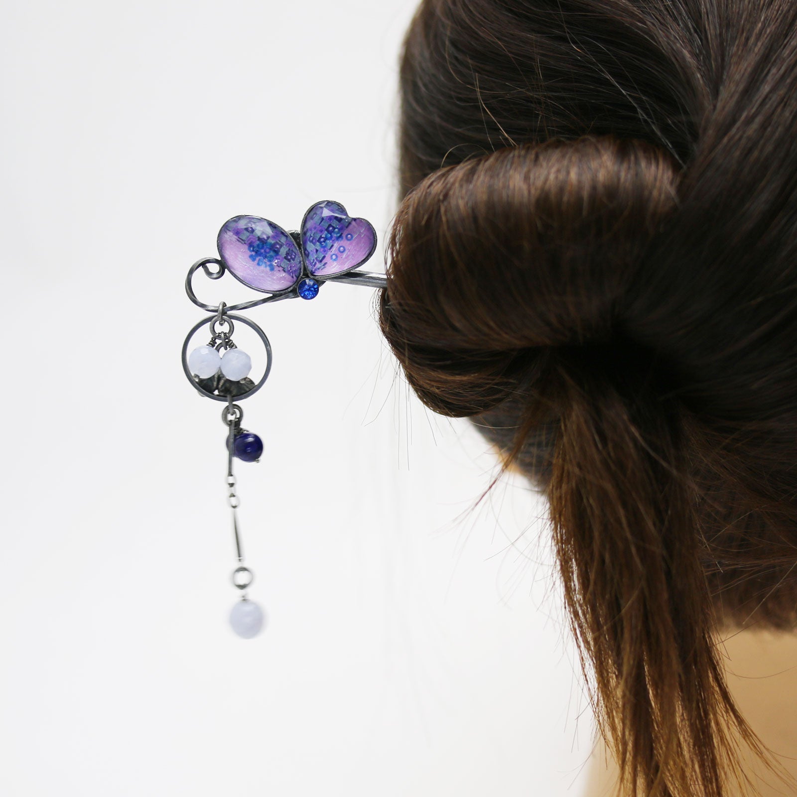 One Stick Hairpin Butterfly Purple TAMARUSAN