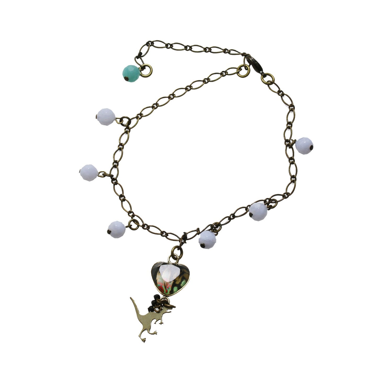 Anklet Blue Lace Amazonite Heart TAMARUSAN