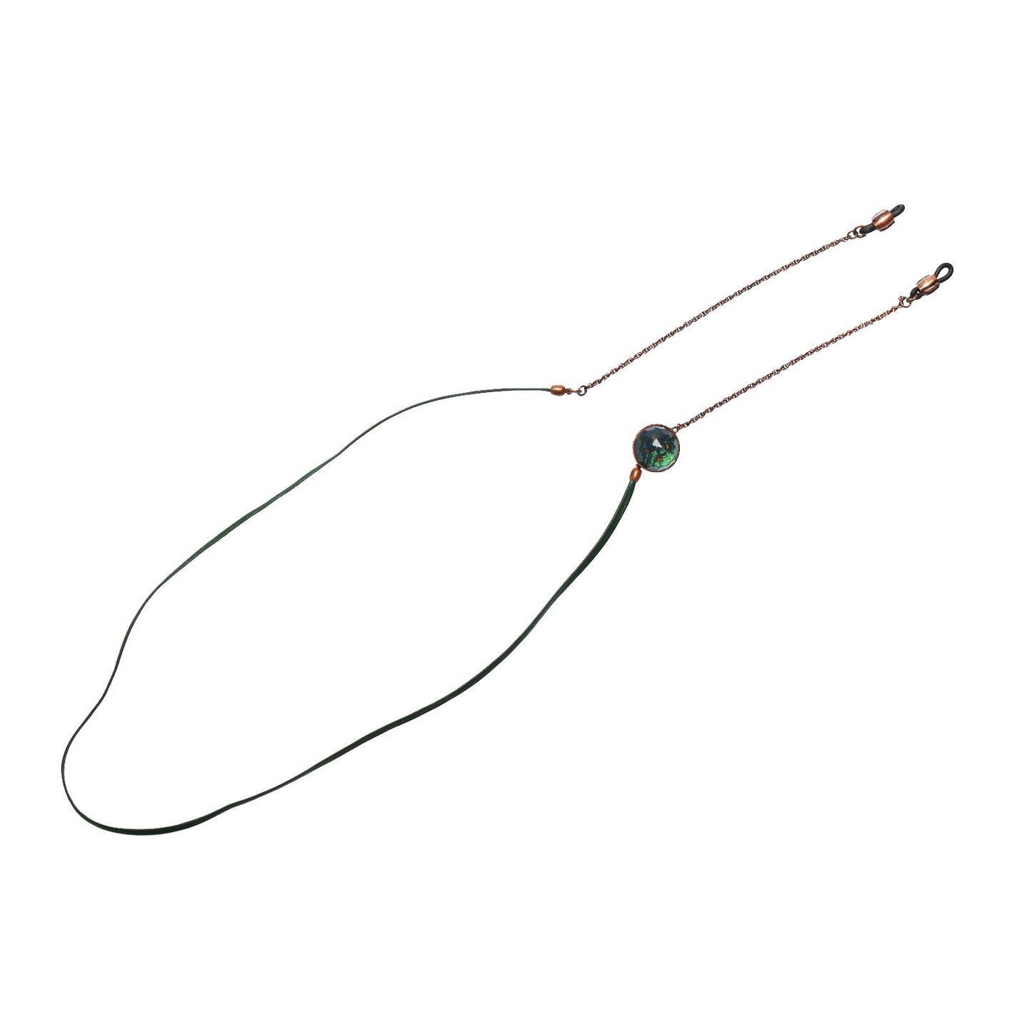 Eyeglass Chain Leather Green Unisex Lightweight TAMARUSAN