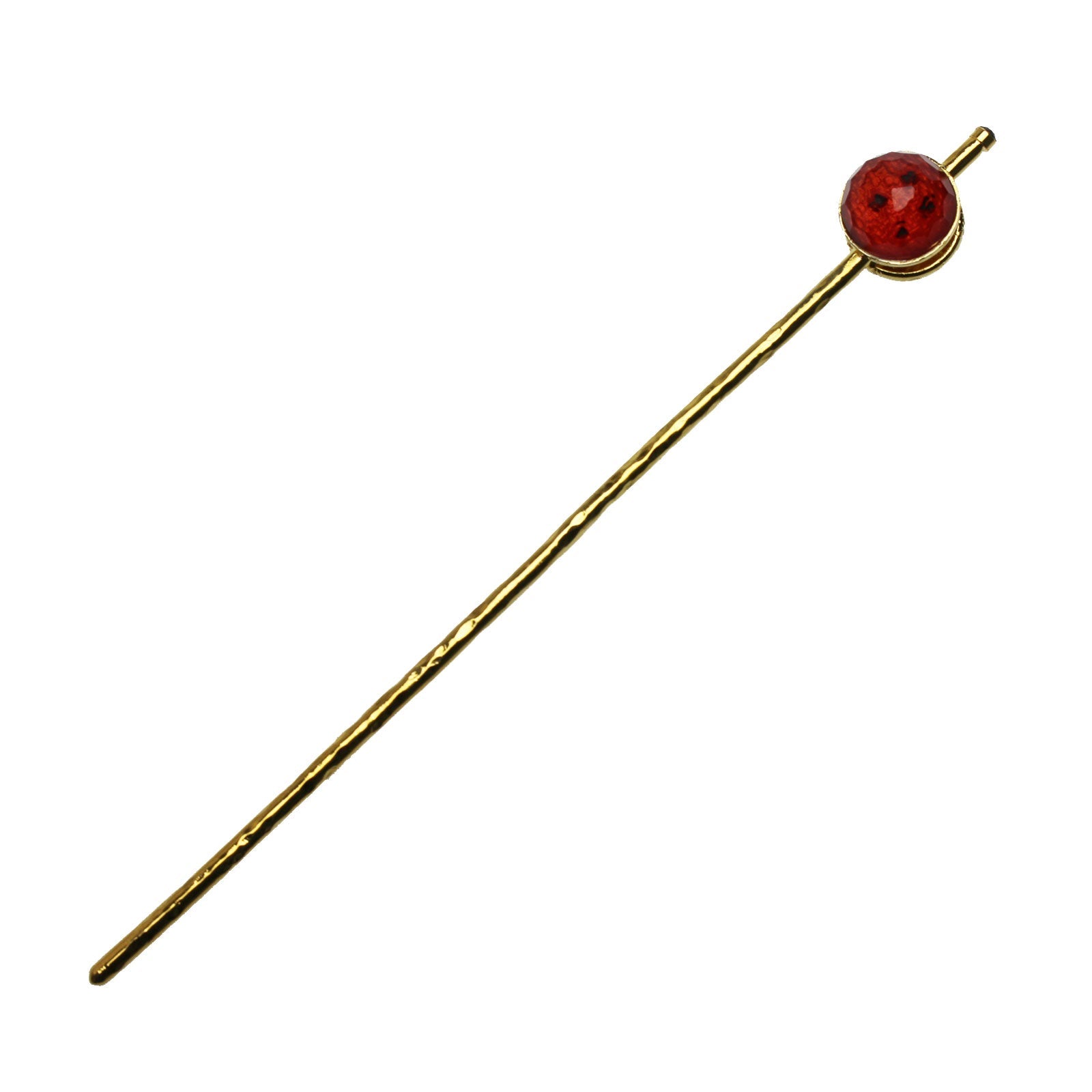 Hairpin Stick Red Button Gold TAMARUSAN