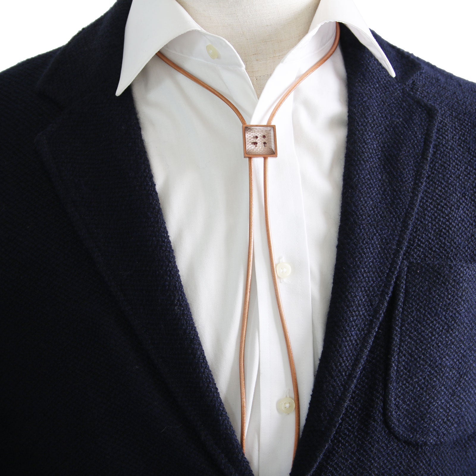 Leather Strap Bolo Tie Casual Pink Necklace TAMARUSAN