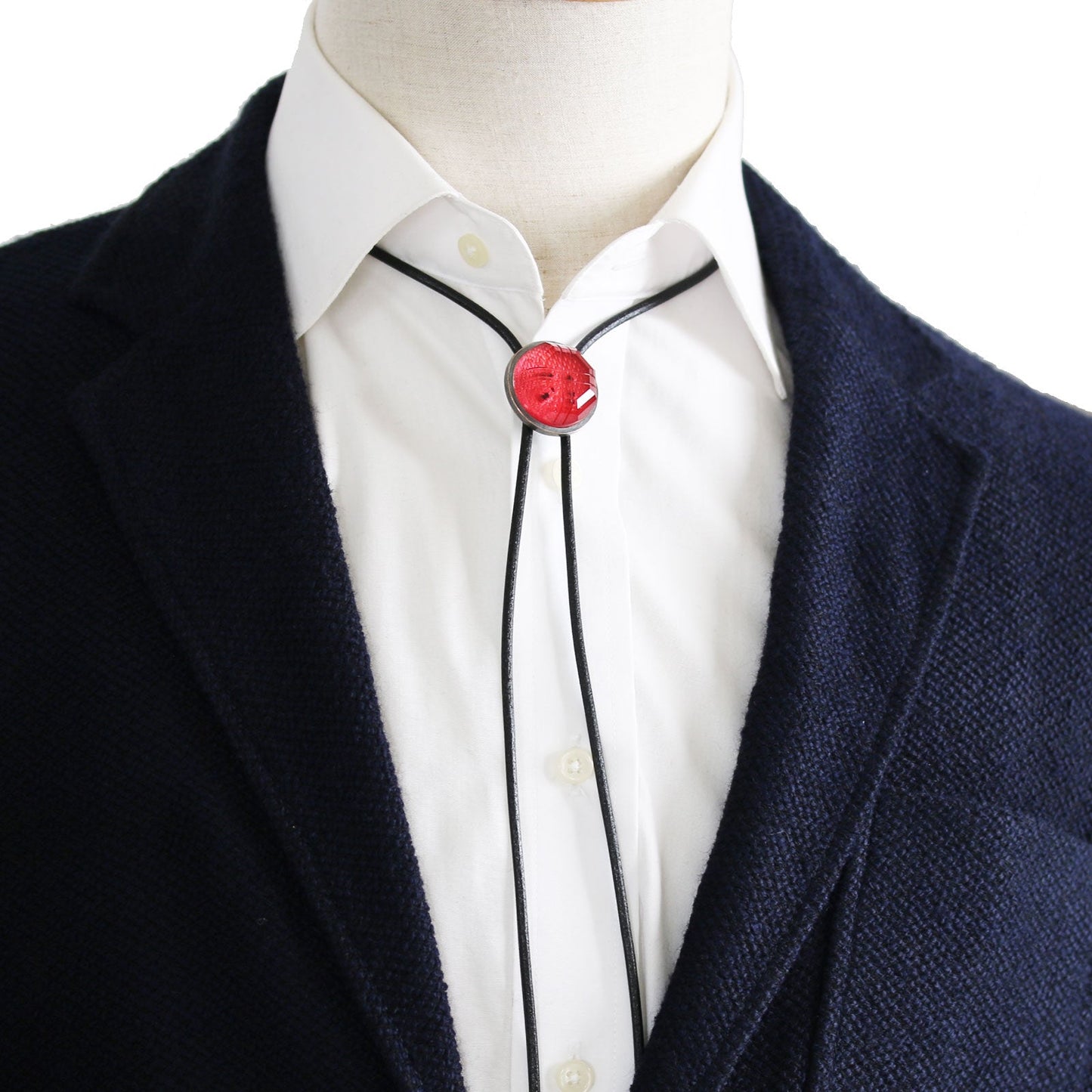 Leather Strap Bolo Tie Red Gift Simple TAMARUSAN