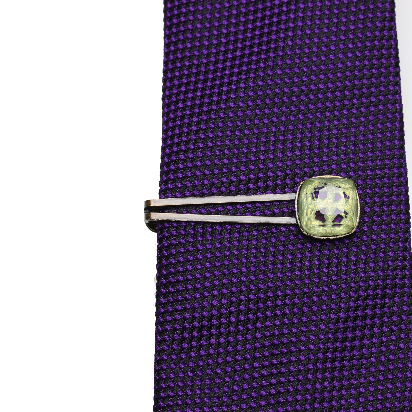 Tie Clip Blue Gray Square TAMARUSAN