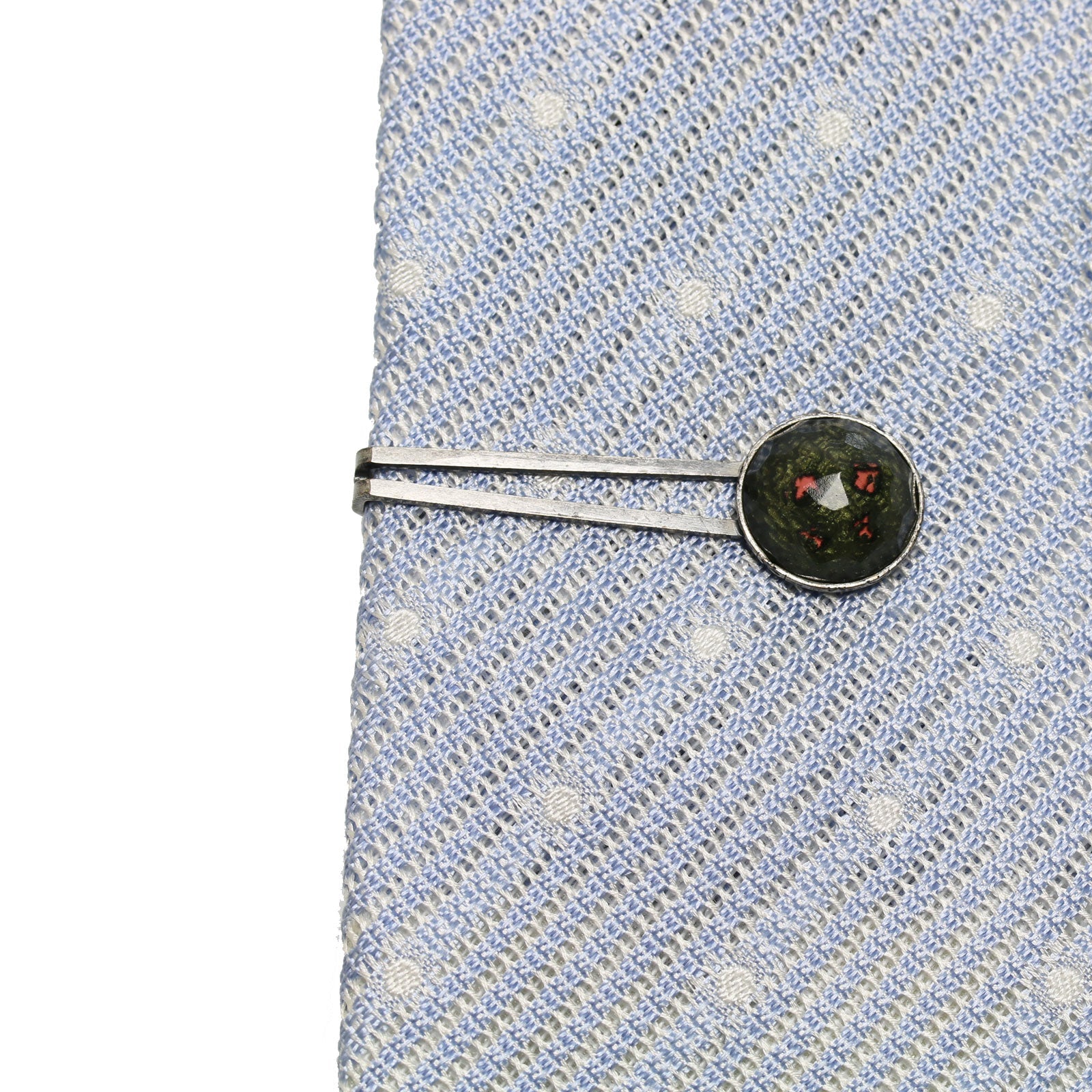 Simple Tie Clip Black Button Handmade TAMARUSAN
