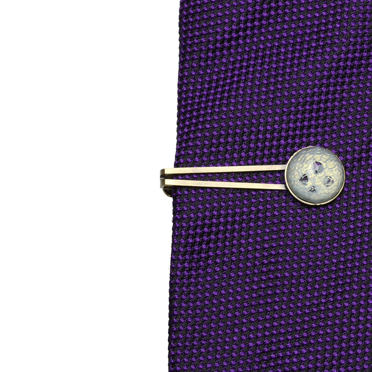 Simple Tie Clip Button Gray Round TAMARUSAN