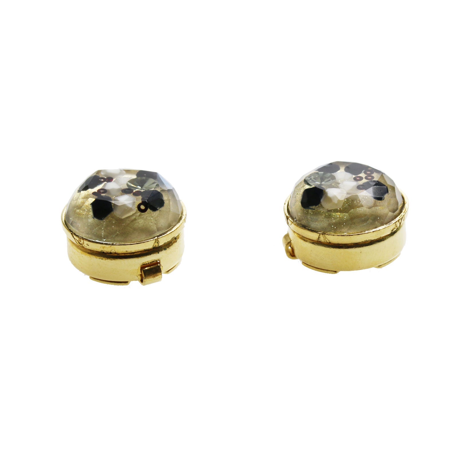 Button Cover Beads Black And White Resin Cufflinks TAMARUSAN