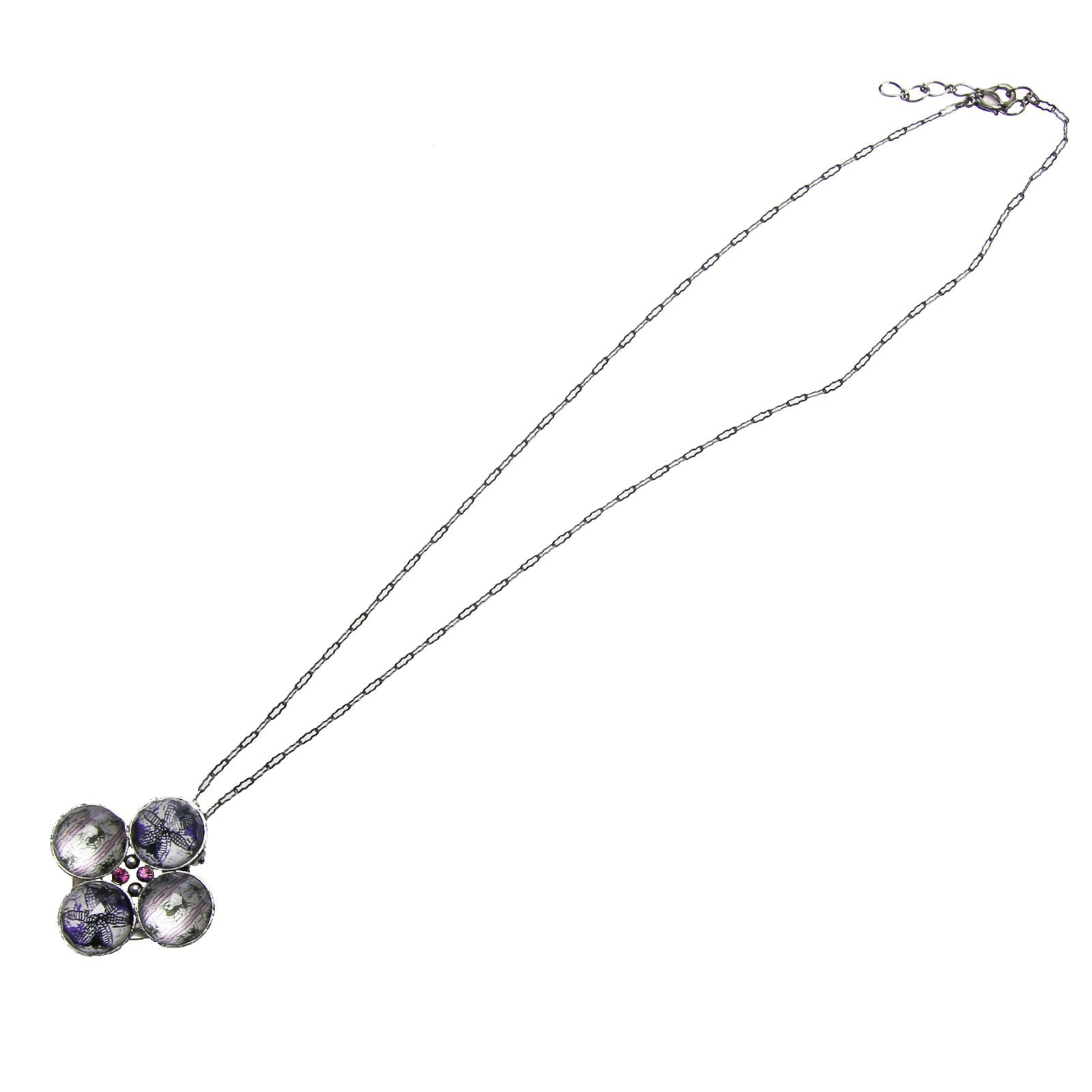 Scarf Clasp Necklace Lily Purple 2Way TAMARUSAN