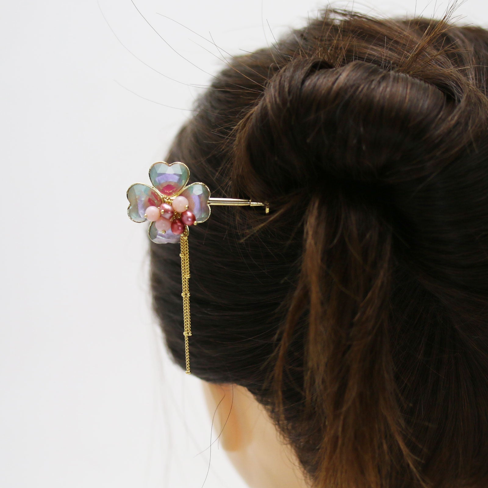 Changeable Ornament Hairpin Flower Pink TAMARUSAN
