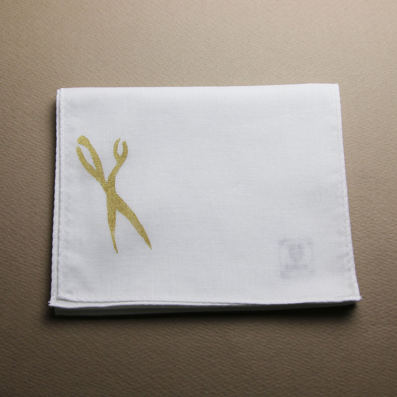 Handkerchief Scissors Hand Print White TAMARUSAN