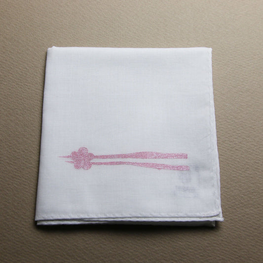 Handkerchief Chopstick Ornament Hand Print White TAMARUSAN