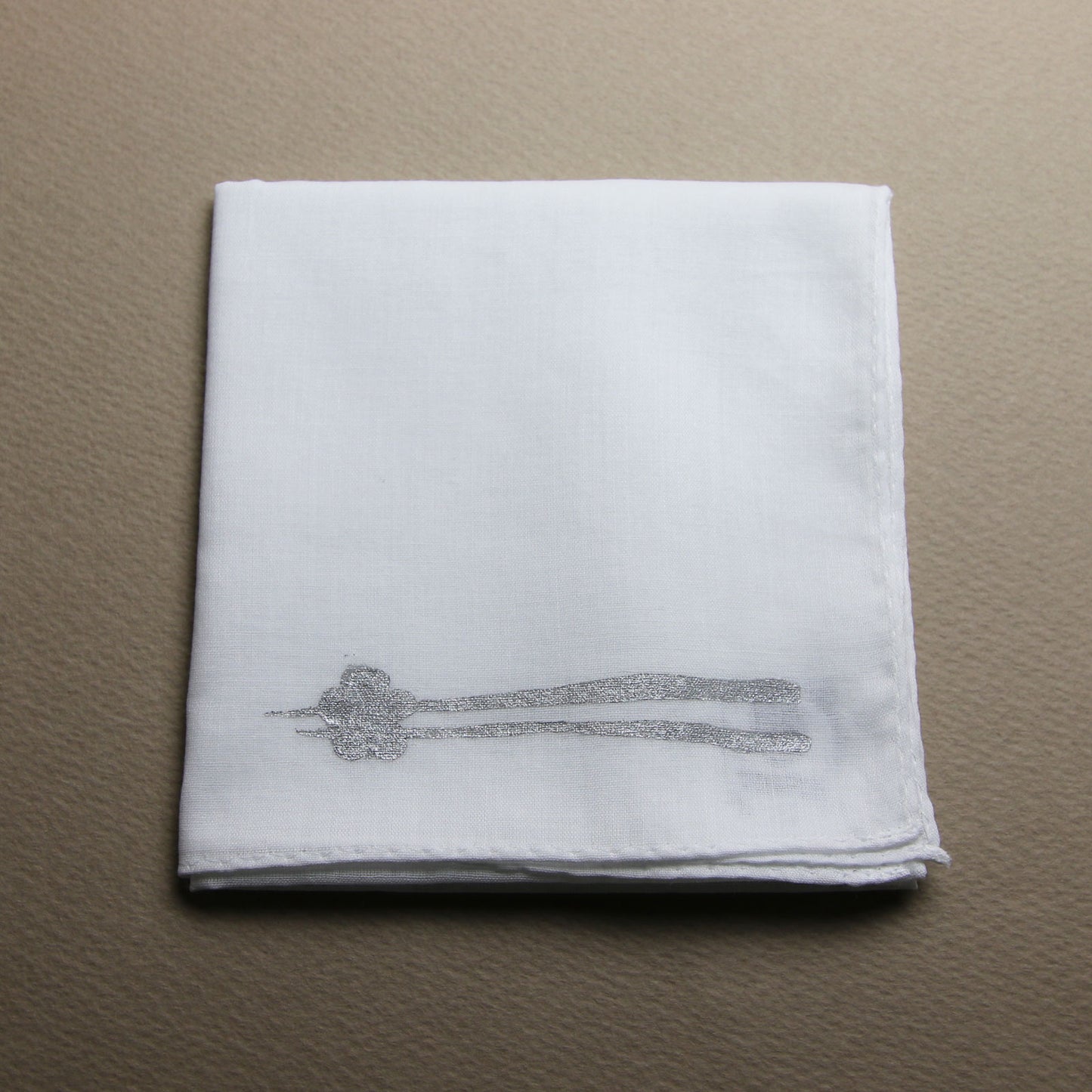 Handkerchief Chopstick Ornament Hand Print White TAMARUSAN
