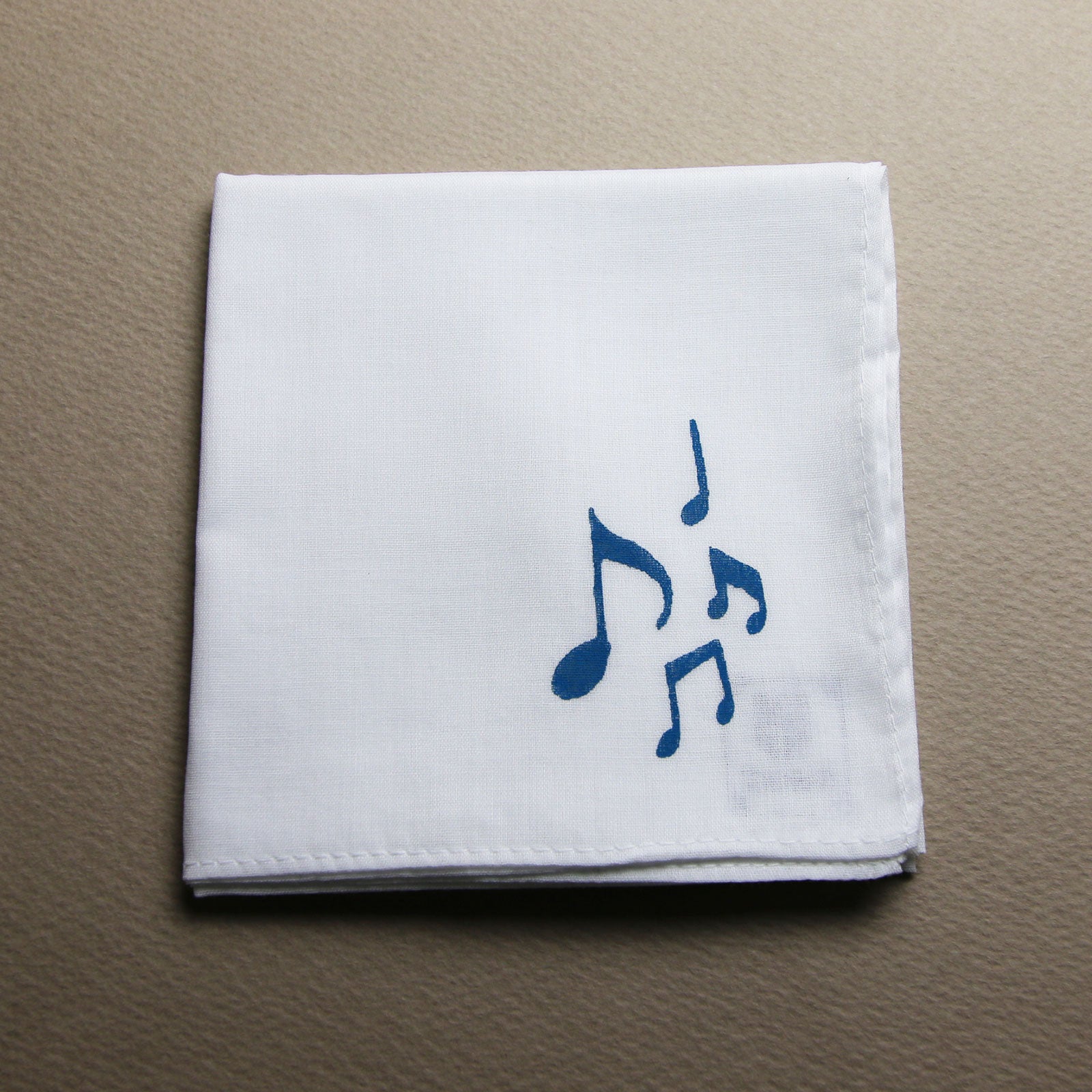 Handkerchief Musical Note Hand Print White TAMARUSAN