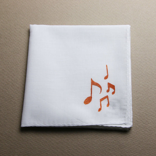 Handkerchief Musical Note Hand Print White TAMARUSAN