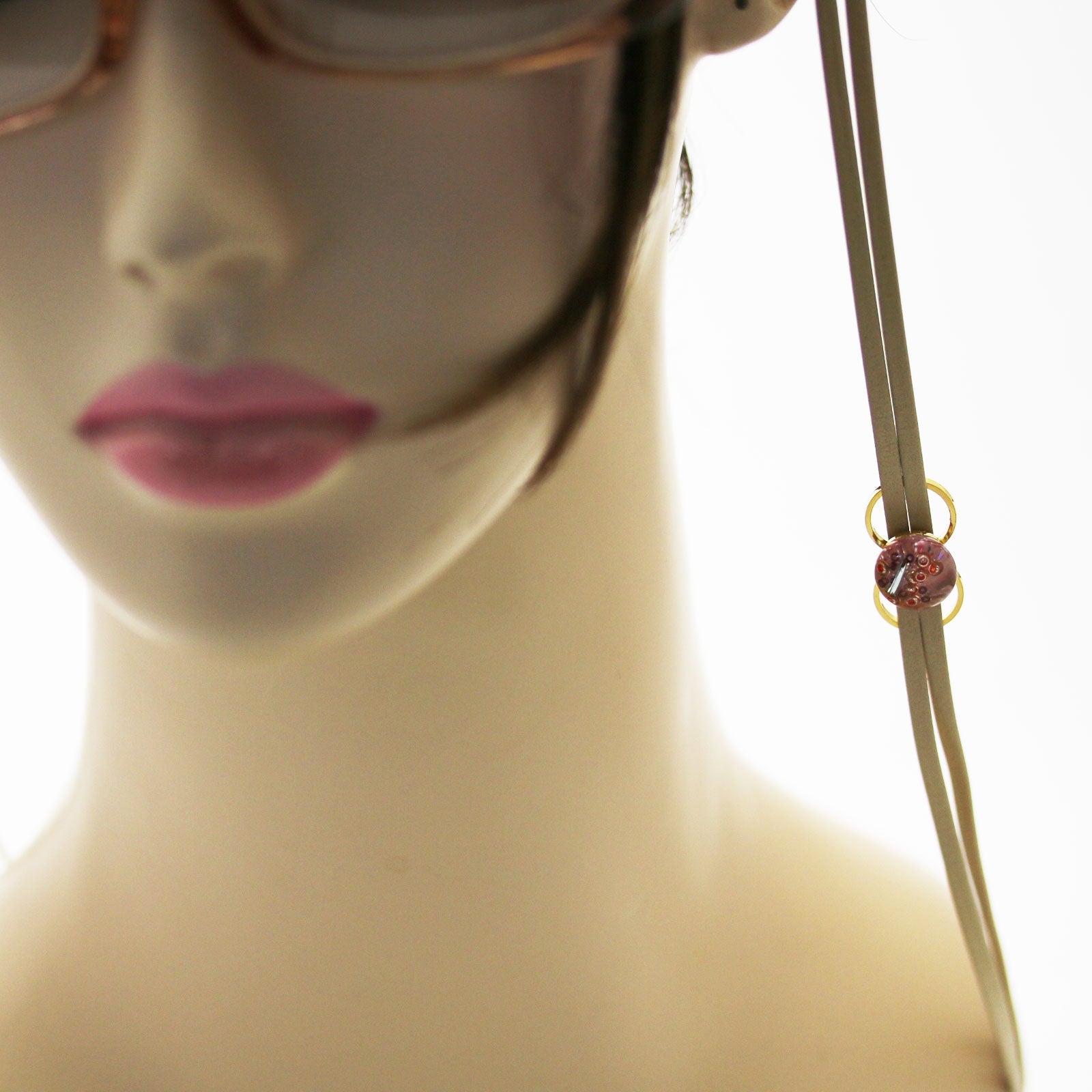 Eyeglass Chain Leather Pink Lightweight TAMARUSAN