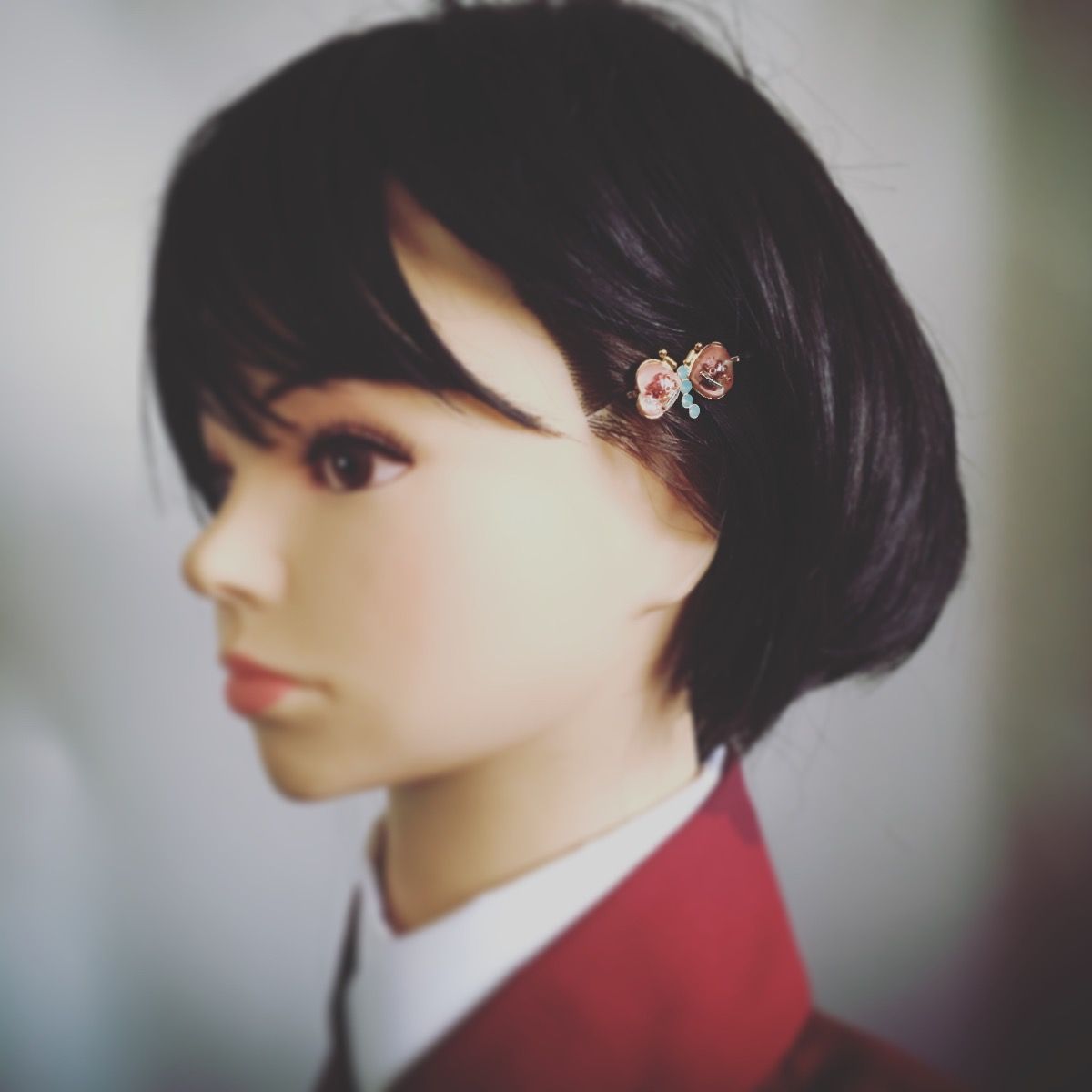 Hairpin Pink Butterfly Gold Removable TAMARUSAN