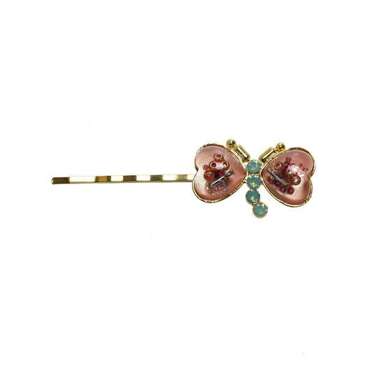 Hairpin Pink Butterfly Gold Removable TAMARUSAN