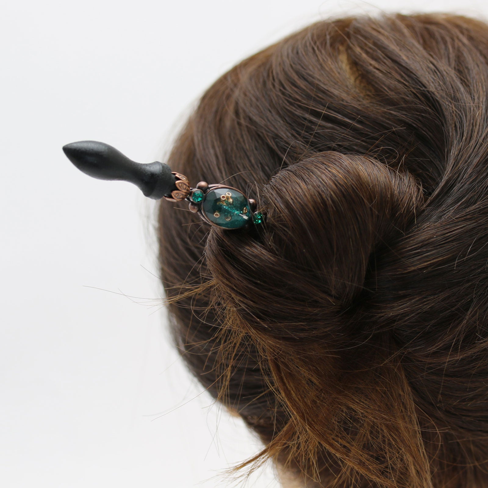 Changeable Ornament Hairpin Chess Style Emerald TAMARUSAN