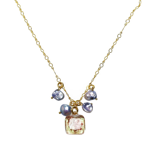 Necklace Pink Freshwater Pearl Gold TAMARUSAN