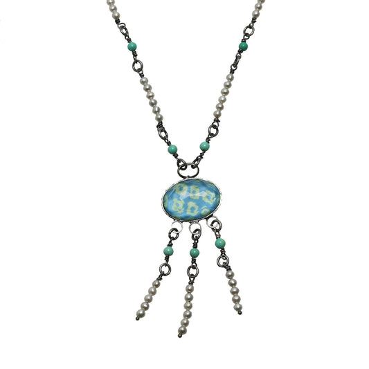 Necklace Freshwater Pearl Light Blue TAMARUSAN