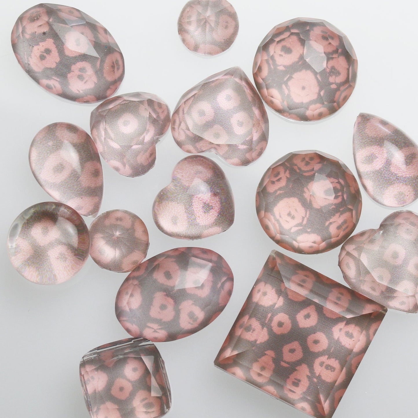 Pink Fawn Earring Clip Shell Rose Quartz Hematite TAMARUSAN
