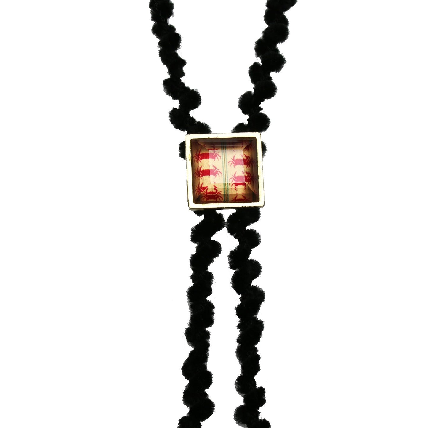 Black Ribbon Bolo Tie Crab Necklace TAMARUSAN