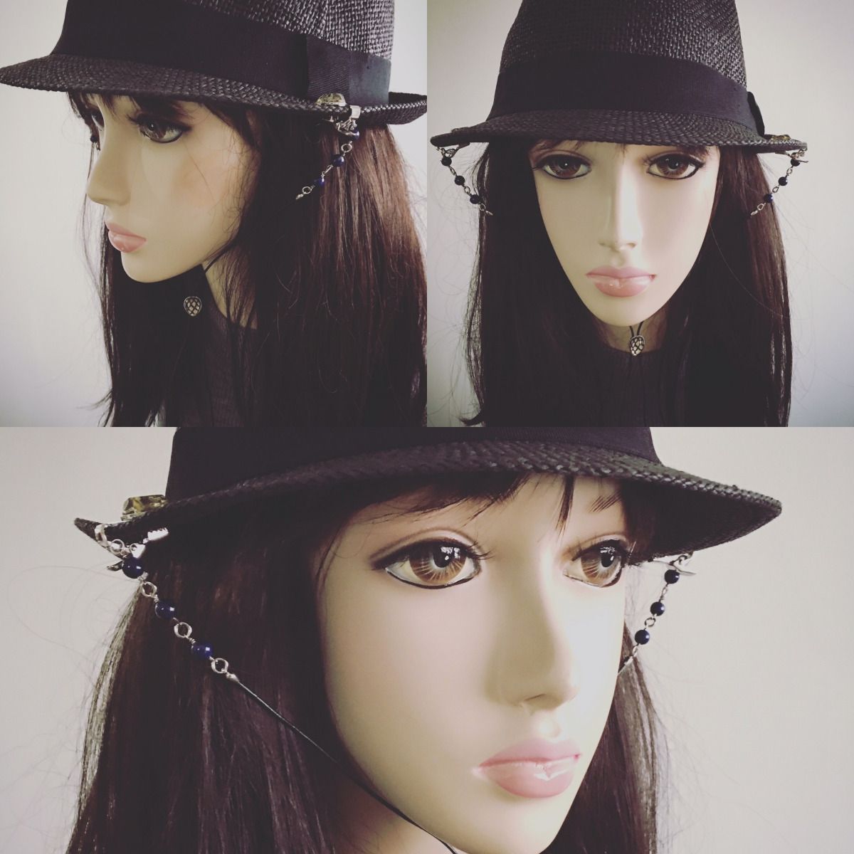 Hat Clips Blue Scales Heart Leather TAMARUSAN