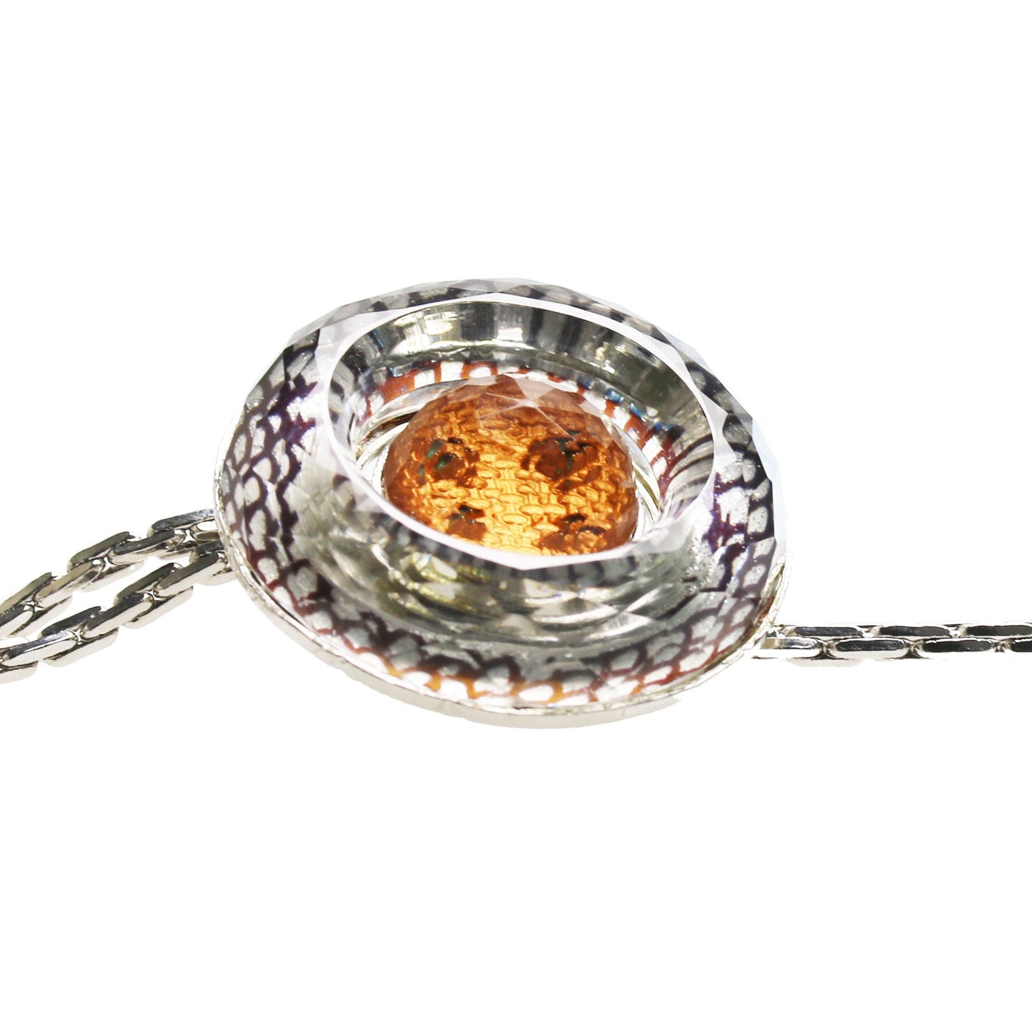 Chain Bolo Tie Long Necklace Shell Orange TAMARUSAN