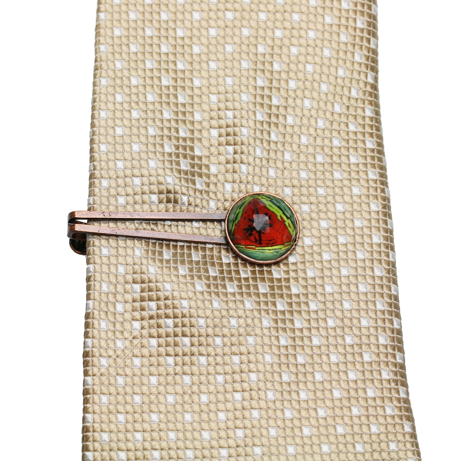 Simple Tie Clip Lemon Red Handmade TAMARUSAN