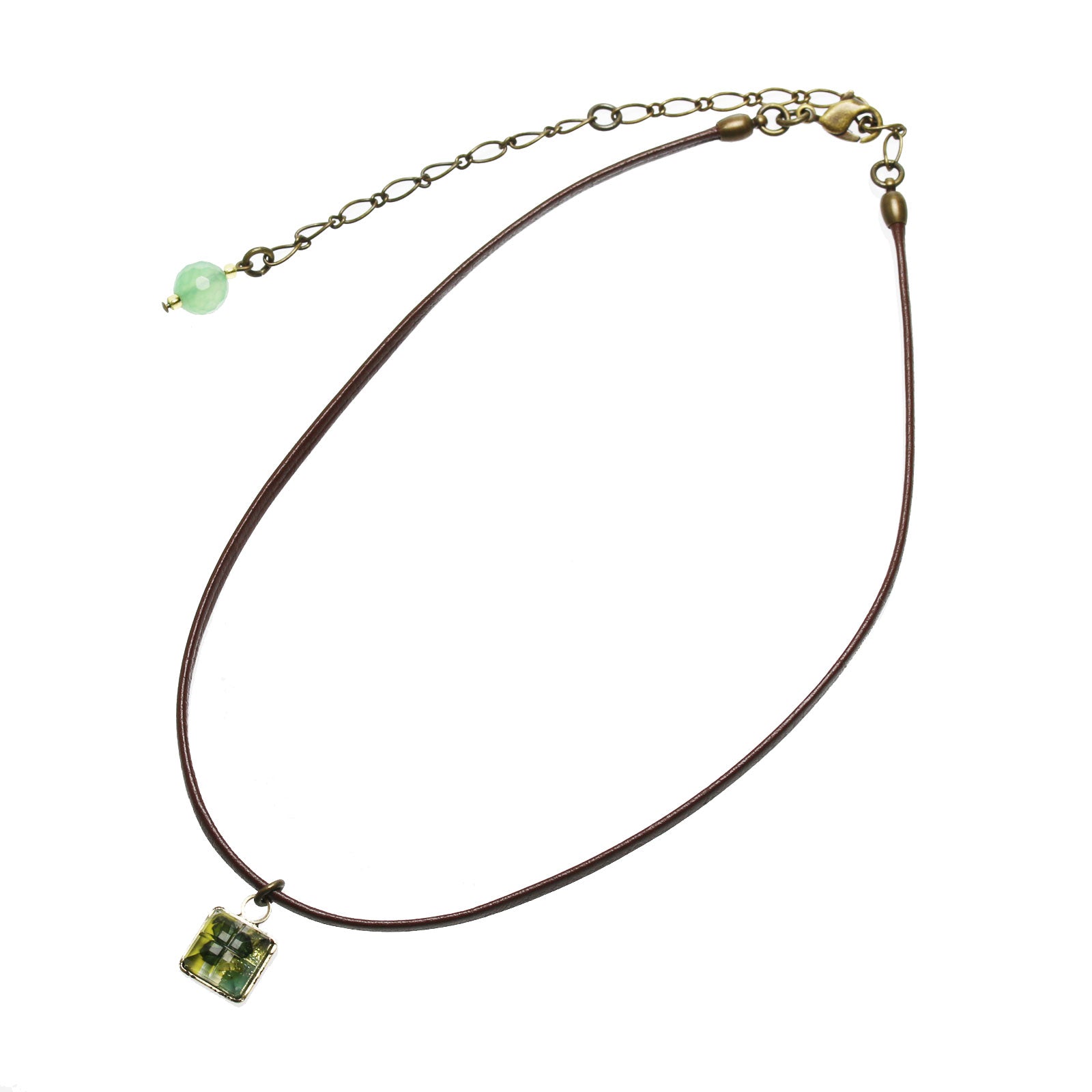 Leather Choker Green Antique Finished TAMARUSAN