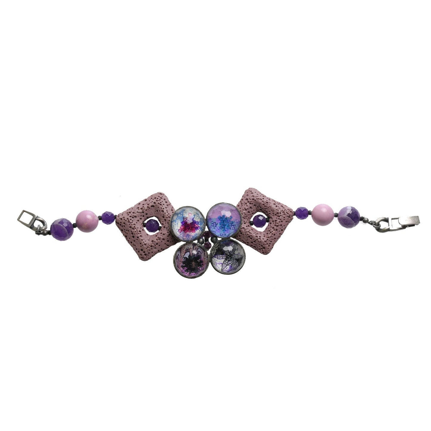 Bracelet Purple Flower Lava TAMARUSAN