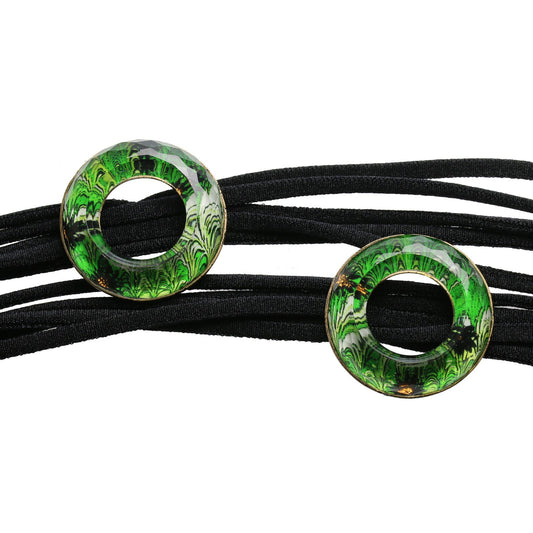 Belt Necklace Ribbon Green Turquoise TAMARUSAN