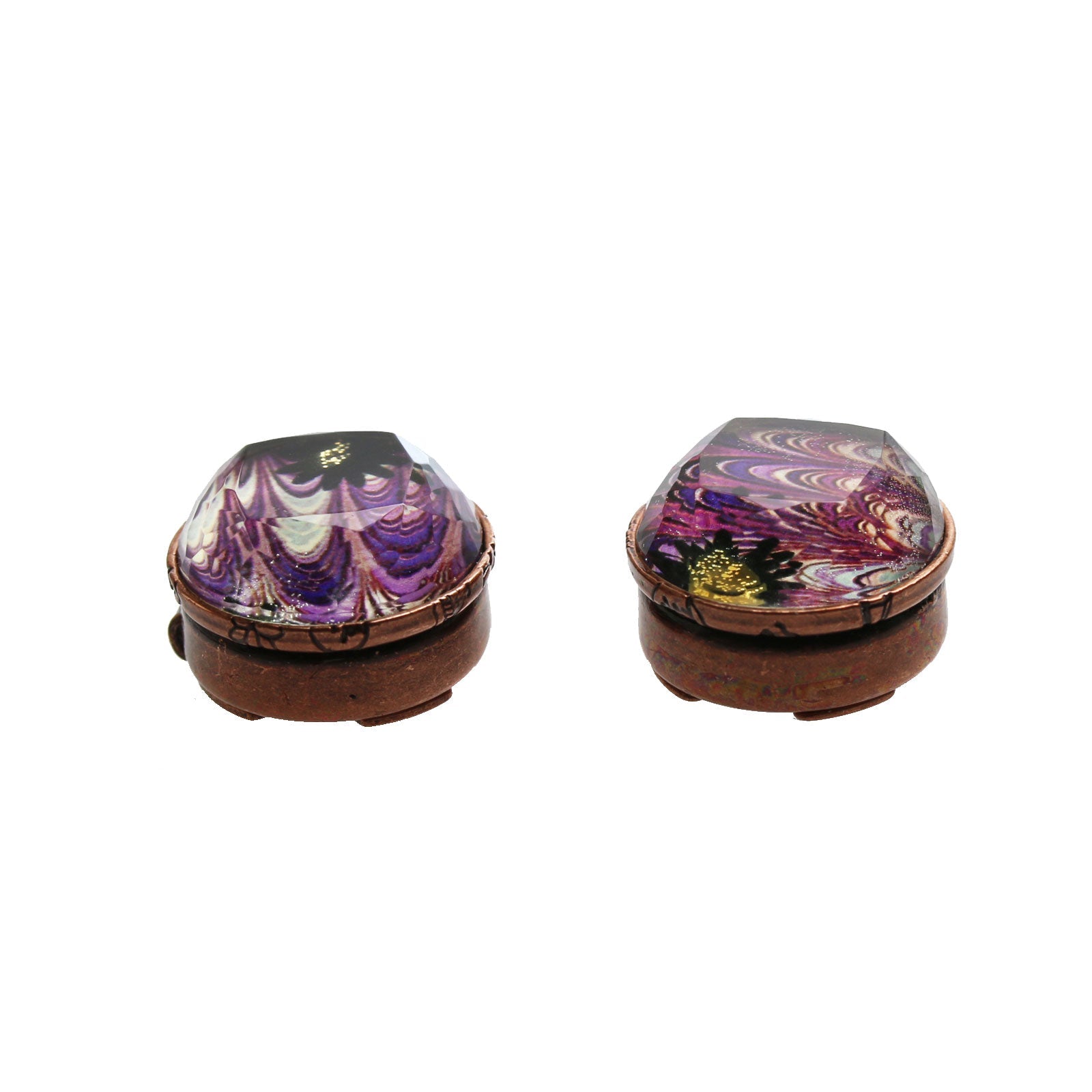 Button Cover Marble Purple Cuff Links TAMARUSAN