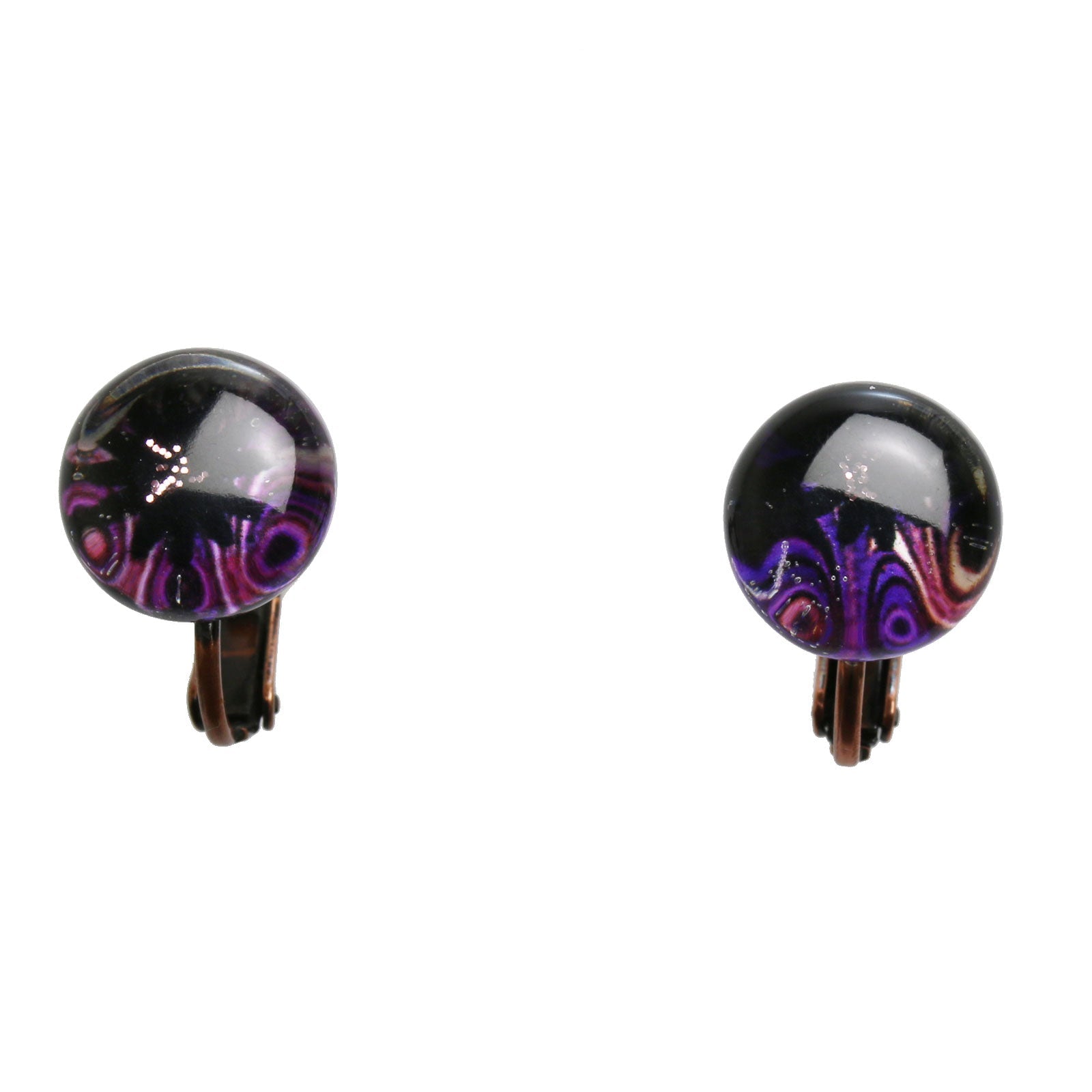 Earrings Marble Purple Resin TAMARUSAN