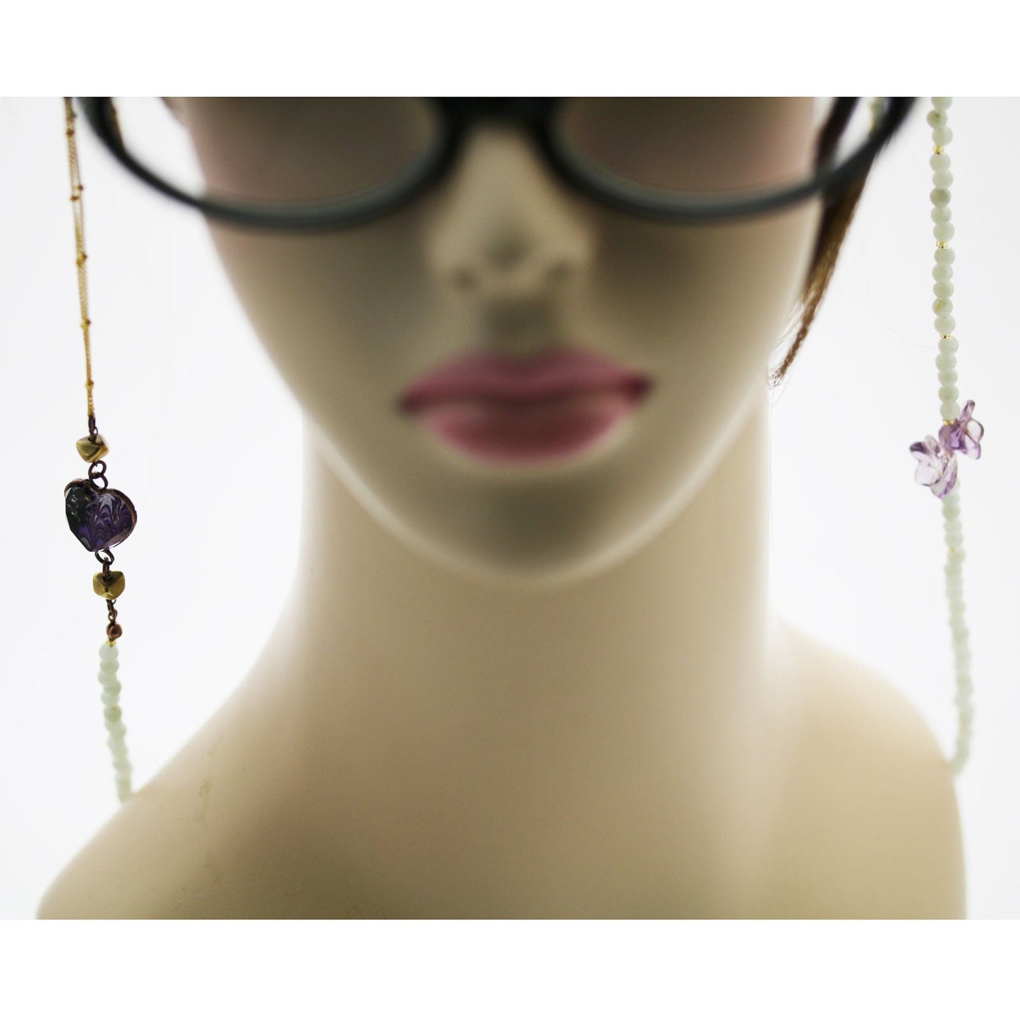Eyeglass Chain Necklace Heart Purple TAMARUSAN