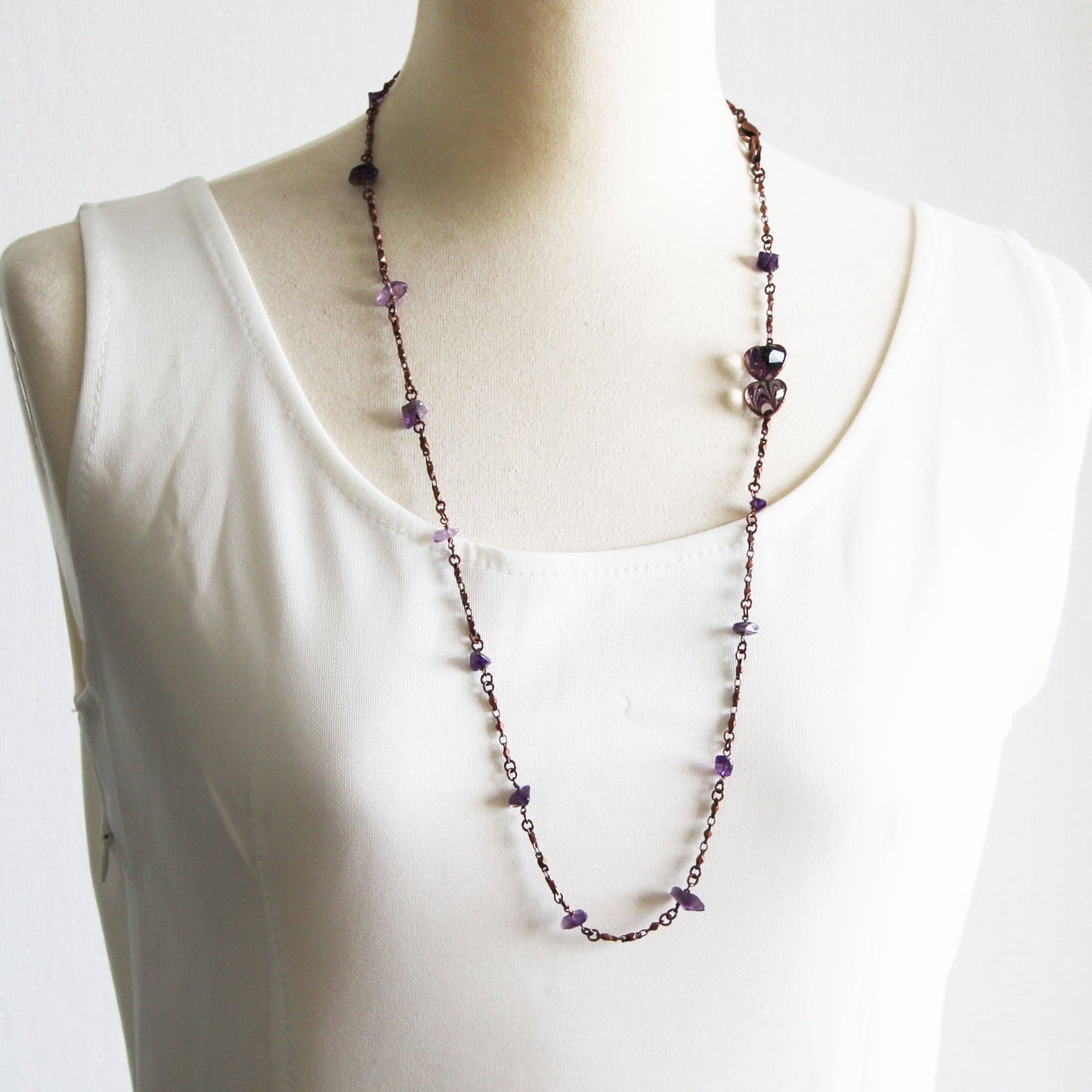 Eyeglass Chain Necklace Amethyst Purple TAMARUSAN