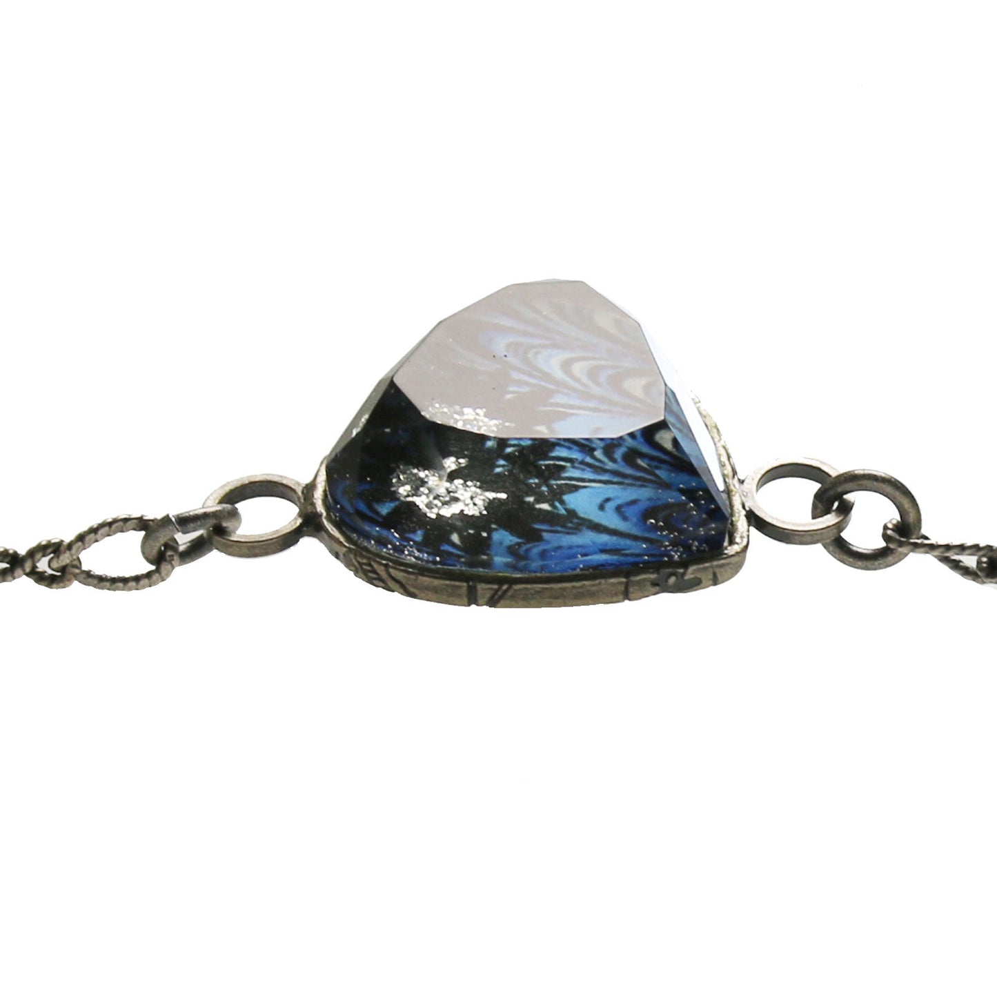 Eyeglass Chain Blue Marble Heart Onyx TAMARUSAN