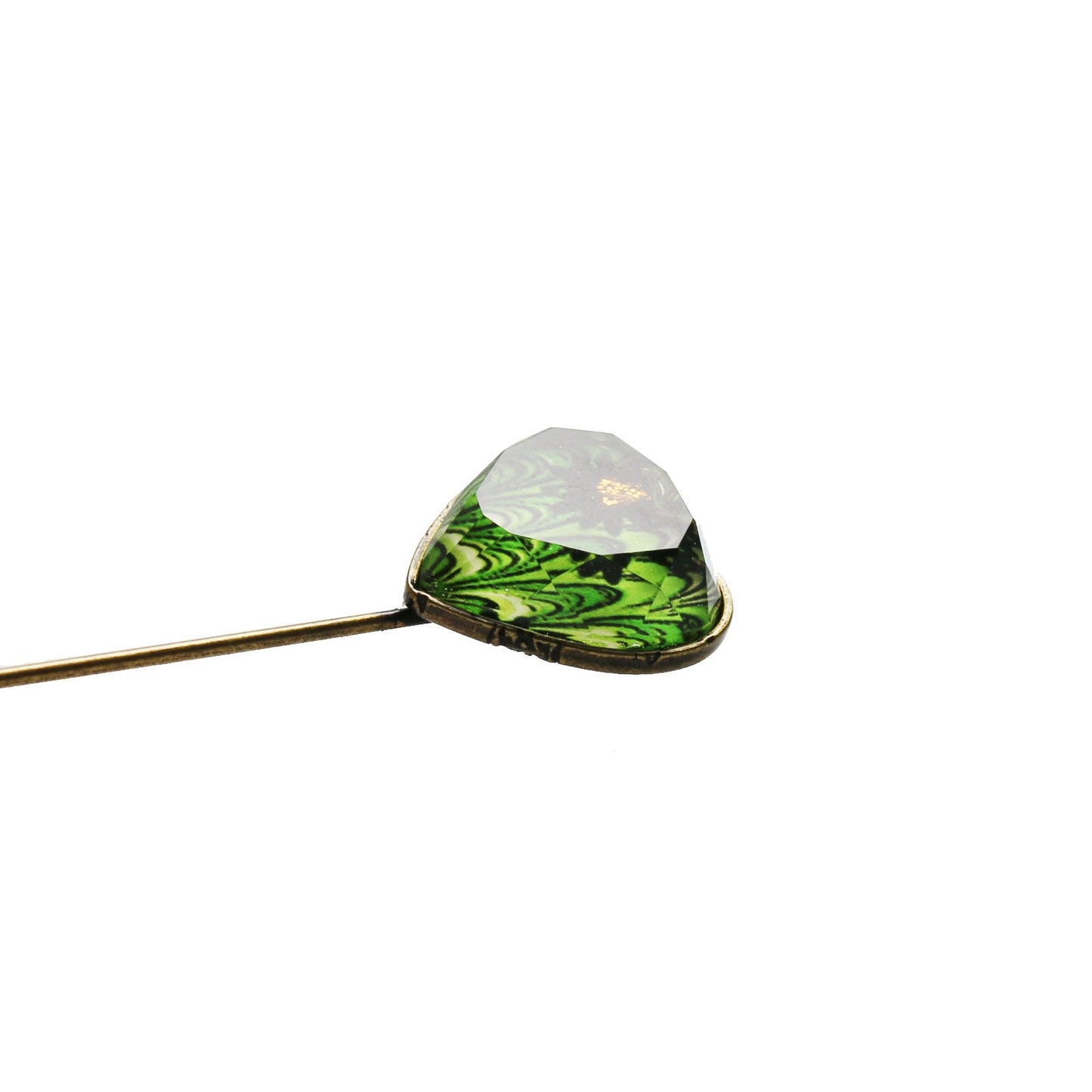 Simple Hatpin Marble Green Butterfly TAMARUSAN