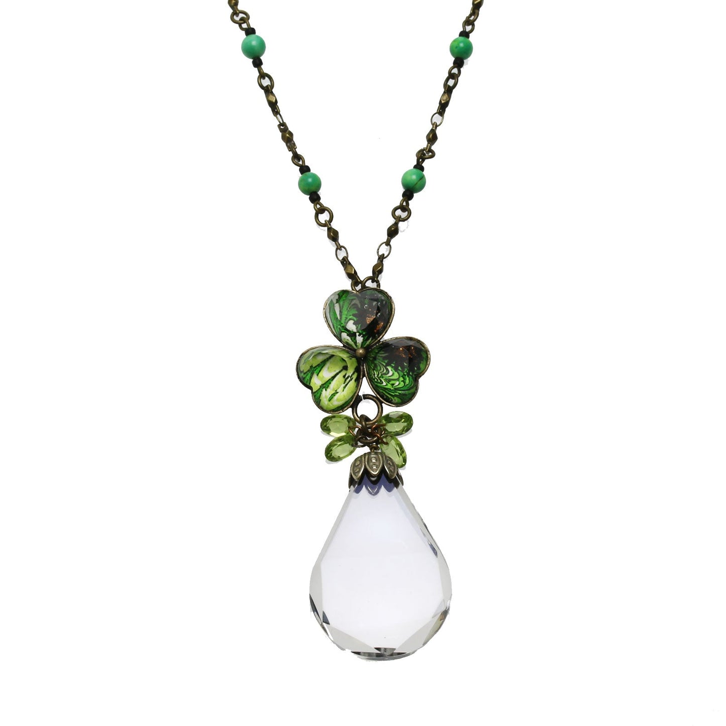 Magnifying Glass Necklace Violets Marble Green TAMARUSAN