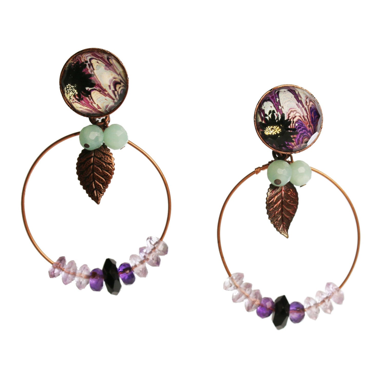 Pierced Earrings Hoop Purple TAMARUSAN